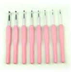 8 Roze Ergonomische Haaknaalden / Naalden Haken Haaknaald, Verzenden, Nieuw, Haken, Naald