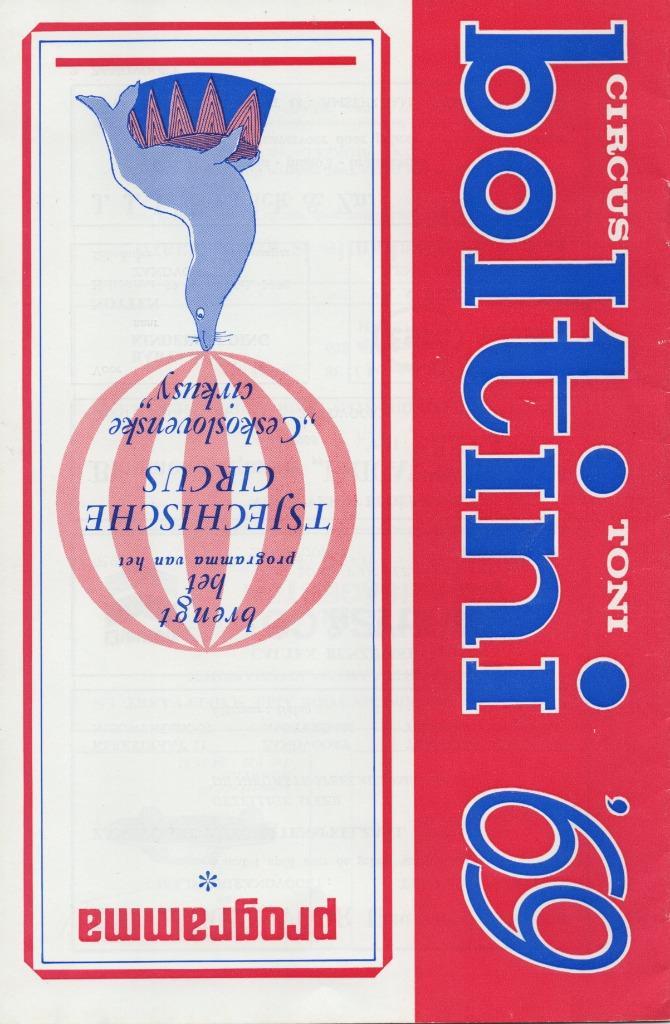 Circus Boltini programmaboek 1969, Verzamelen, Overige Verzamelen, Nieuw, Ophalen of Verzenden