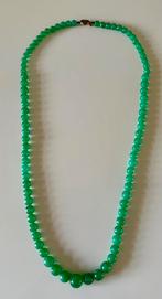 Chinese vintage appeltjesgroen ketting zilver slotjes, Verzenden, Zilver, Ketting