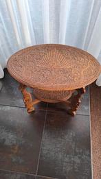 Antiek Indonesische gesneden Bijzettafeltje met Houtsnijwerk, Ophalen
