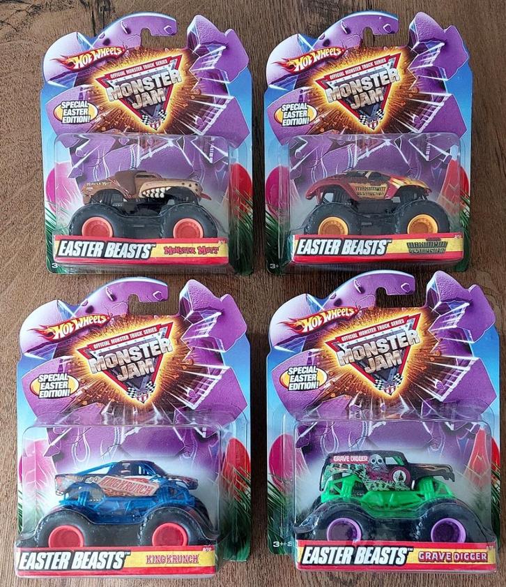 Hot Wheels Monster Jam 4x Pasen Special Edition 1/64, Hobby en Vrije tijd, Modelauto's | Overige schalen, Nieuw, Auto, Ophalen of Verzenden