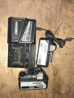 Hikoki acculader en 2x 18v 5ah accu, Ophalen of Verzenden