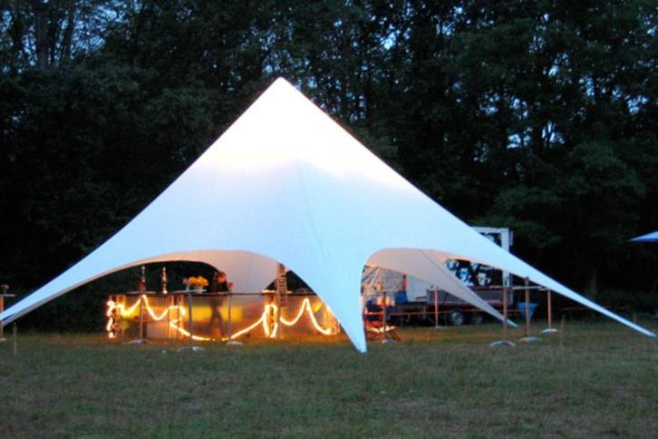 Chique Exclusieve Stertent Starflex. Starshade 14x14m. Wit, Tuin en Terras, Partytenten, Nieuw, Stertent, 8 meter of meer, Ophalen of Verzenden