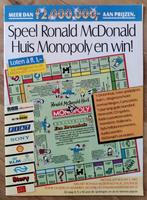 Monopoly van McDonald's uit 1988 winaktie met o.a. Fiat Uno, Ophalen of Verzenden, Zo goed als nieuw