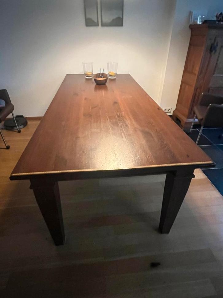 Grote Grenen Eetkamertafel met Lades, Huis en Inrichting, Tafels | Eettafels, Gebruikt, 100 tot 150 cm, 200 cm of meer, Vijf personen of meer