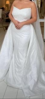 Handgemaakte Trouwjurk met Afneembare Rok  - Gelinlik, La perle, Ophalen of Verzenden, Wit, Trouwjurk