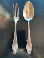 Antieke Verzilverde Lepel en Vork - SOLA Gerritsen, Ophalen of Verzenden