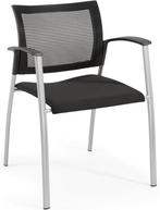 20+ Vergaderstoel 4 poots model Zwart/alu mesh 1604LMZ, Huis en Inrichting, Stoelen, Ophalen, Gebruikt, Vijf, Zes of meer stoelen