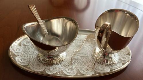 Roomstelletje verzilverd DE, Antiek en Kunst, Antiek | Goud en Zilver, Zilver, Ophalen of Verzenden