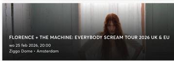 2x tickets Florence + The Machine Ziggo Dome staanplaatsen beschikbaar voor biedingen
