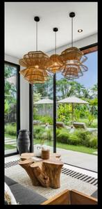 Rotan Hanglamp Shitakki - 3 Maten, Huis en Inrichting, Ribbonstore, Verzenden, Sint annaland, Nieuw