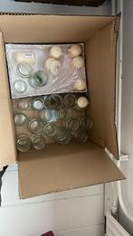 Glazen potjes en enkele kaarsen, Ophalen, Overige materialen, Zo goed als nieuw, Kaars