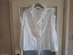 Gerry Weber Blouse Wit Roeselkraag Mt 46, Wit, Maat 46/48 (XL) of groter, Ophalen of Verzenden, Zo goed als nieuw