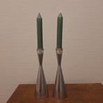 2 vintage Ikea metalen kandelaren Erika Pekkari, Ophalen of Verzenden, Zo goed als nieuw, Metaal