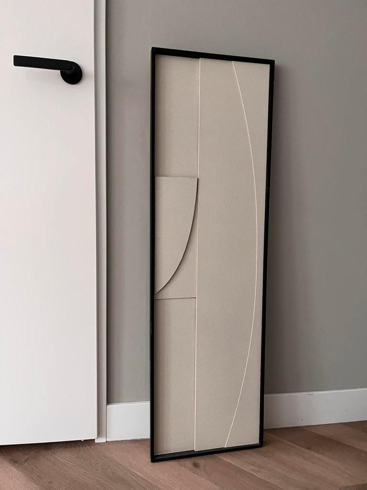 Modern Wanddecoratie met Zwart Frame japandi stijl, Huis en Inrichting, Woonaccessoires | Wanddecoraties, Zo goed als nieuw, Ophalen of Verzenden