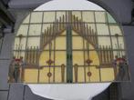 Antiek Glas in lood raam, Doe-het-zelf en Verbouw, Glas en Ramen, Ophalen, Gevelraam of Ruit, Gebruikt, 80 tot 120 cm