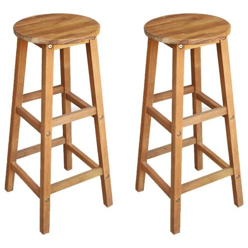 Barkrukken 2 st massief acaciahout €75, Huis en Inrichting, Barkrukken, Nieuw, 90 cm of meer, Ophalen of Verzenden