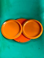 Retro borden okergeel oranje Tiger Products Germany set, Huis en Inrichting, Ophalen of Verzenden, Zo goed als nieuw, Overige stijlen