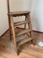 Trap mooie antieke eiken bibliotheek trap met 4 treden, Doe-het-zelf en Verbouw, Ladders en Trappen, Ophalen of Verzenden, Zo goed als nieuw