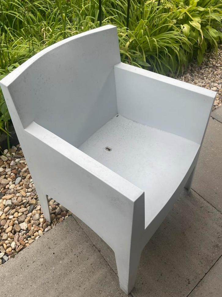 Originele Starck driade wit 4 stuks tuinstoelen, Tuin en Terras, Tuinstoelen, Gebruikt, Kunststof, Stapelbaar, Ophalen