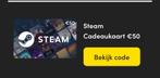 Steam gift cards (50€), Tickets en Kaartjes, Eén persoon, Cadeaubon, Overige typen