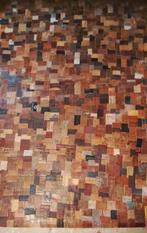 Tapijt jeans label patchwork echt leer, Ophalen, 200 cm of meer, Zo goed als nieuw, Rechthoekig