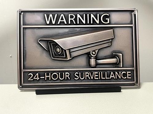Warning surveillance metalen tekstbord, Huis en Inrichting, Woonaccessoires | Tekstborden en Spreuken, Nieuw, Ophalen of Verzenden