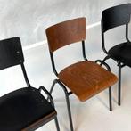 Retro eettafelstoelen nieuw schoolstoelen hout prijs p/stuk, Zwart, Nieuw, Ophalen of Verzenden, Vijf, Zes of meer stoelen