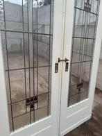 Set schuif / en-suite deuren met glas in lood 210x145cm., Ophalen