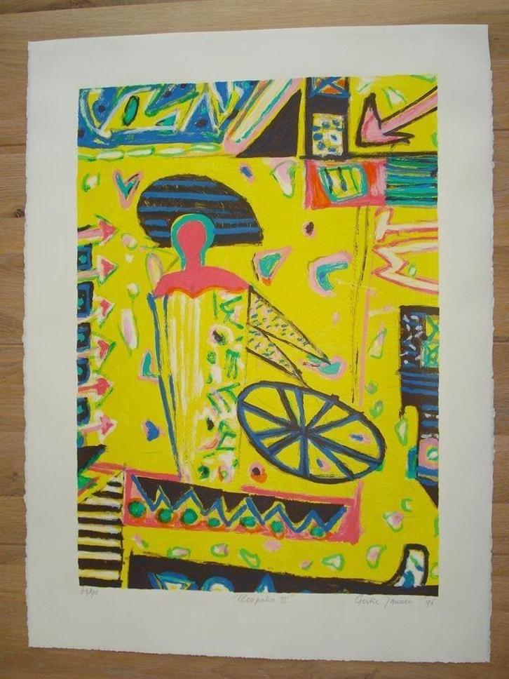 Gertie Janssen, zeefdruk, titel Cleopatra II, Antiek en Kunst, Kunst | Litho's en Zeefdrukken, Ophalen of Verzenden