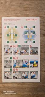 Safety card Airbus A320NEO Austrian, Ophalen of Verzenden, Zo goed als nieuw, Kaart, Foto of Prent
