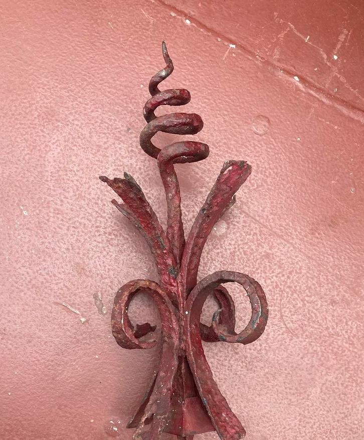 Art deco smeedijzeren gevelbekroning, Antiek en Kunst, Curiosa en Brocante, Ophalen of Verzenden