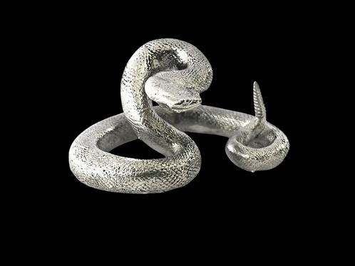Massief zilveren ratelslang miniatuur, Antiek en Kunst, Antiek | Goud en Zilver, Zilver, Ophalen of Verzenden