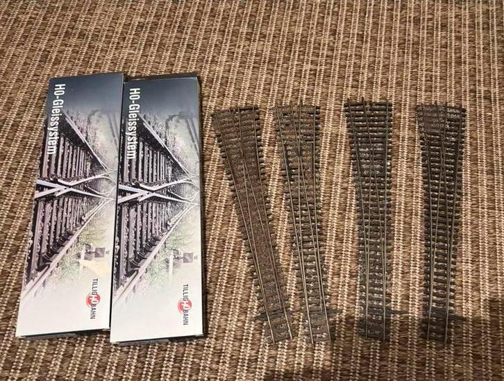 Tillig Wissels - HO-gleissysteem (6 stuks), Hobby en Vrije tijd, Modeltreinen | H0, Gebruikt, Rails, Gelijkstroom of Wisselstroom