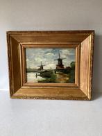 Olieverf op paneeltje. Door Jan Schipper (1899-1961). Molens, Ophalen of Verzenden