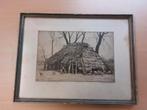 Ets Johan Hemkes – “Oude turfschuur Westerwolde” – 38/75, Antiek en Kunst, Kunst | Etsen en Gravures, Ophalen of Verzenden