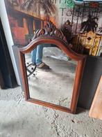 Antieke Spiegel met Houten Frame, Ophalen of Verzenden, Overige vormen, Minder dan 50 cm, Minder dan 100 cm
