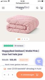 Deken Happy Bed uitwasbaar, 240x200, wafel, roze, zgan!, Eenpersoons, Blauw, Dekbedovertrek, Ophalen of Verzenden
