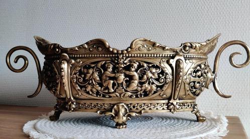 Antieke messingen jardinière in rococostijl / bloembak, Antiek en Kunst, Antiek | Goud en Zilver, Ophalen of Verzenden