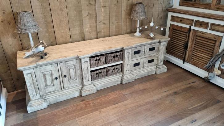 Landelijk Brocant TV meubel Monza € 449.-, Huis en Inrichting, Kasten | Dressoirs, Zo goed als nieuw, 25 tot 50 cm, Ophalen of Verzenden