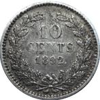 Nederland 10 cent 1892 (schaars, zilver), Postzegels en Munten, Munten | Nederland, Zilver, Ophalen of Verzenden, 10 cent, Koningin Wilhelmina
