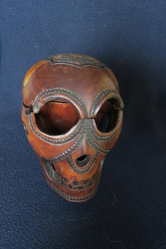 Afrikaans antiek houten doodshoofd, Antiek en Kunst, Kunst | Niet-Westerse kunst, Verzenden