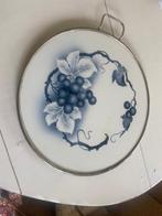 oude taartschaal in wit en blauw, Ophalen of Verzenden