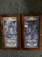 2 oude ingelijst Delftsblauw tegels Hamroker en Patebakker, Antiek en Kunst, Ophalen of Verzenden