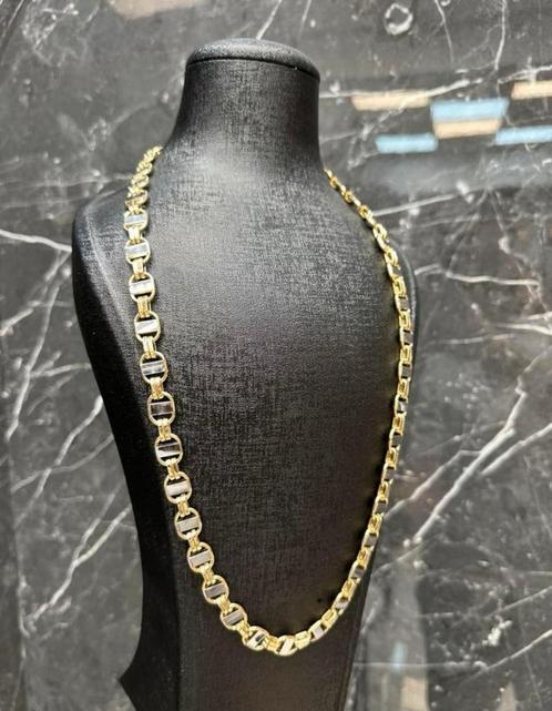 14K gouden platte magnum ketting, Sieraden, Tassen en Uiterlijk, Kettingen, Nieuw, Goud, Goud, Ophalen of Verzenden