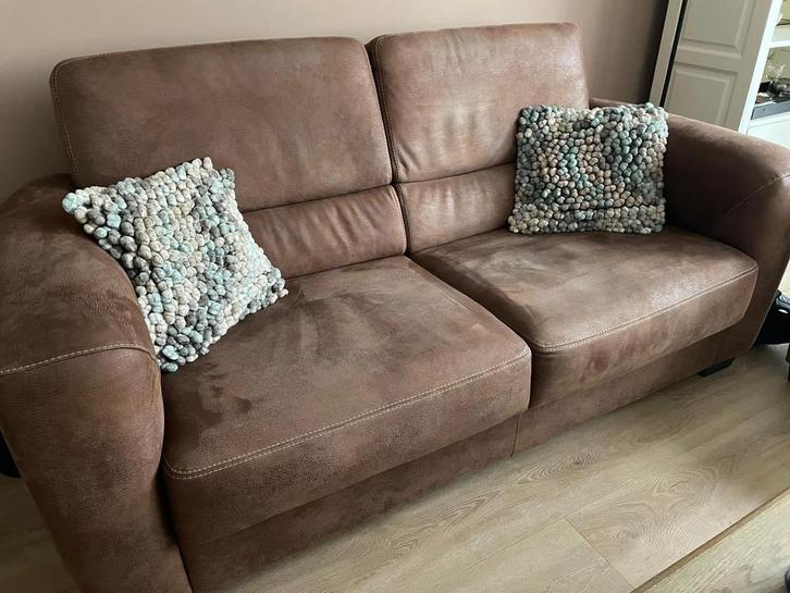 2 lederen banken Sanders Wonen, Huis en Inrichting, Banken | Complete zithoeken, Gebruikt, Leer, Stof, Ophalen