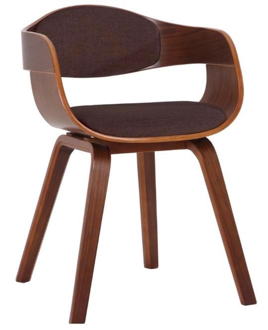 Set van 4 Walnoot bruin eetkamerstoelen. Nieuw in doos, Huis en Inrichting, Stoelen, Nieuw, Vier, Hout, Stof, Bruin, Ophalen of Verzenden