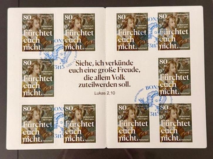 Bund 3642 stickervel gestempeld 2021, Postzegels en Munten, Postzegels | Europa | Duitsland, Gestempeld, BRD, Ophalen of Verzenden