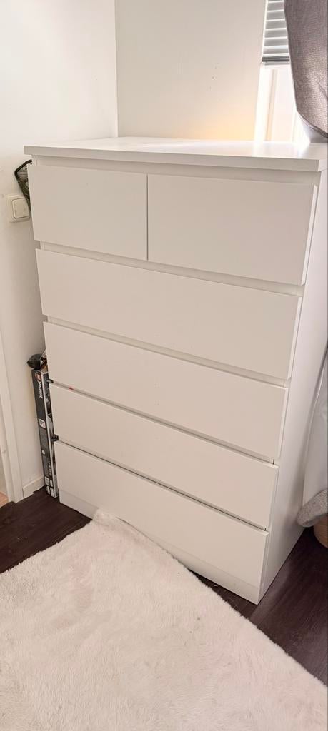 IKEA MALM ladekast met 6 lades, wit x2, 5 laden of meer, 100 tot 150 cm, Zo goed als nieuw, 25 tot 50 cm