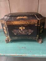Antieke chinese theekist met 2 aparte theebussen., Antiek en Kunst, Ophalen of Verzenden
